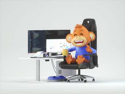 Coder Monkey! art branding character design illustration ui ux web