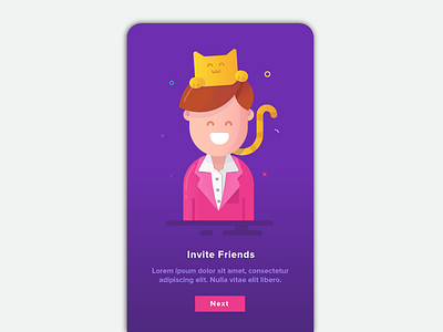 Invite Friends. android character design friends illustration invite ios onboarding screens ui vector