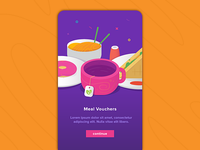 Meal Voucher android coffee design donuts illustration ios meal sandwich ui vector