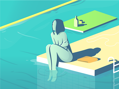 Murder design drinks illustration murder pool vector water women