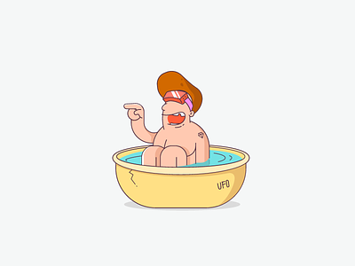 Virtual Reality bath character design illustration tub ufo ui vector vr