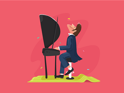 Piano Men art character design illustration music piano vector