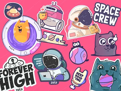 Sticker Set - 2019 meetup art branding character design illustration lineart sticker sticker design vector