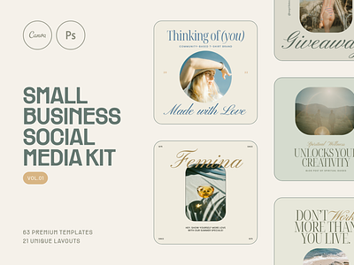 Small Business Social Media Templates for CANVA and Photoshop aesthetic design beige canva template canva templates content marketing creative design design feminine design graphic design instagram templates luxury brand reels design reels template sage green small business small business owners small business templates social media social media design social media templates