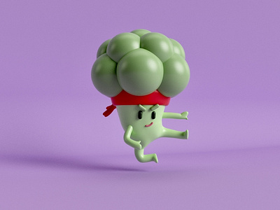 Brocco Lee 3d broccoli character cinema4d