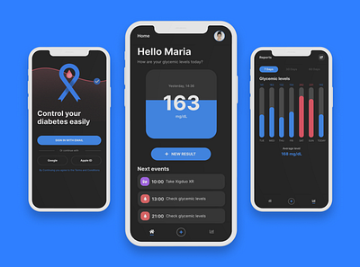 Diabetes control app app health ui