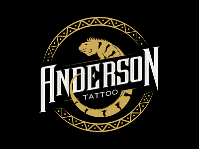 Anderson Tattoo iguana indian indio ink letter lettering lizard logo reptile snake tattoo