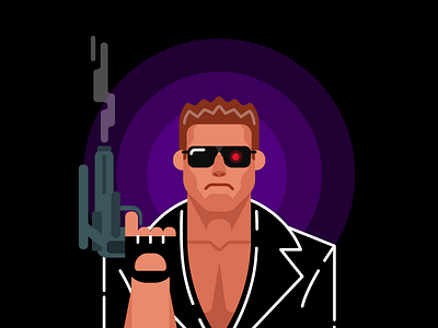 I'M BACK arnold back flat icon terminator vector