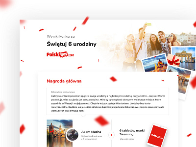 Website for Polski Bus coach carrier. Contest results
