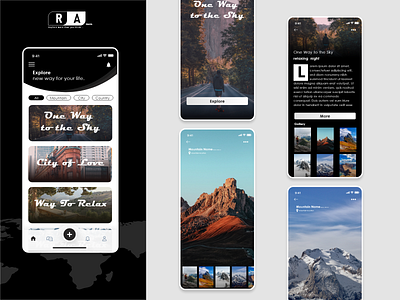 One way to the Sky app article city country design explore illustration logo mobile mountain simple travel ui user experience user experience design webdesign xd design xd ui kit