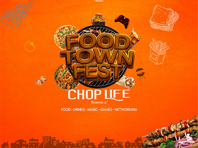 FoodTown Fest Flyer Design design graphic design