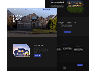 Real Estate User Interface Website Dark Mode design ui ux