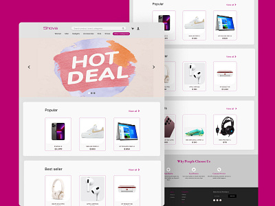 SHOVA E-commerce Website design ui