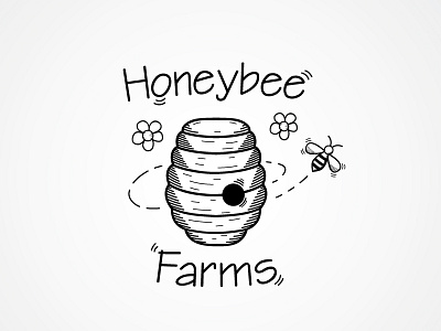 Honeybee Farms Logo illustration illustrator logo design wacom