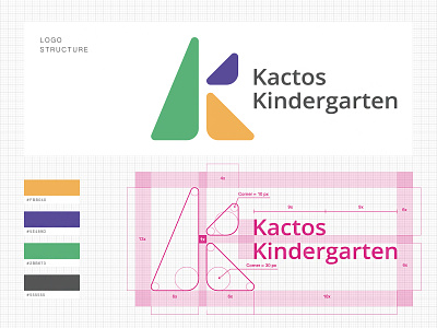 Kindergarten Logo Structure art branding cactus colors design fun graphics identity illustration kids kindergarten logo logo design playground vector