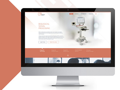 BSP Website design application biology branding equipment heart logo medical web web design