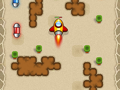 RoKet - Mobile game art design draw fun game illustration rocket