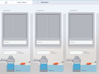 Elevator Pumping System automation bas bms design illustration pumps structure system touchscreen ui ux