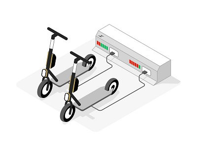 Scooter Charge art battery bimm charge design illustration ride scooter