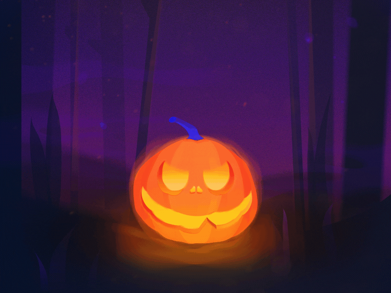 Happy halloween folks! evil halloween halloween animation halloween design illustration orange pumpkin woods
