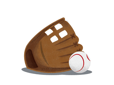 Baseball and glove baseball illustration