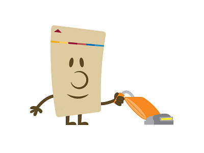 Key card avatar — Vacuuming illustration key card vacuum