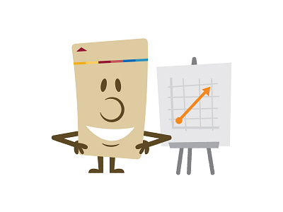 Key card avatar — Smiling with a chart chart illustration key card