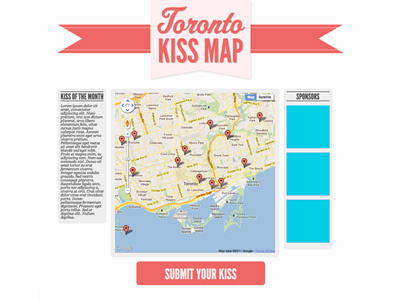 Kiss Map Website - in progress screenshot toronto website