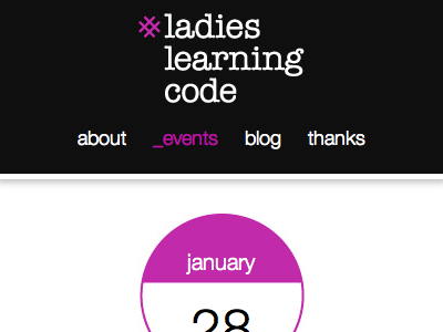 Ladies Learning Code - mobile version