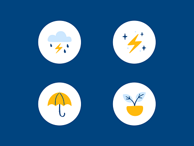 With Albert, you can weather any storm albert albert app app clean finance fintech icon plant rain thunder ui umbrella ux