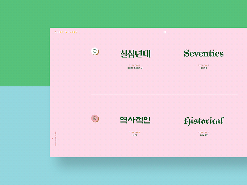 Types of Type #3 alphabet english guide hangul interactive korean responsive translation types of type typography website