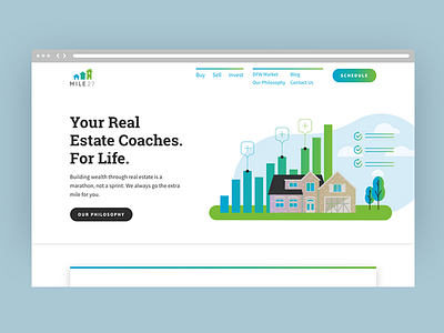 Mile27 Realty Website gradient interface mile27 real estate realty responsive tech ui vector website