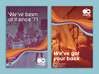 Posters for LGBTQ Center OC branding graphic design nonprofit poster print retro