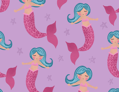 Cute Mermaid Pattern baby clothing cute pattern kids clothing pattern for baby pattern for kids seamless pattern surface pattern design