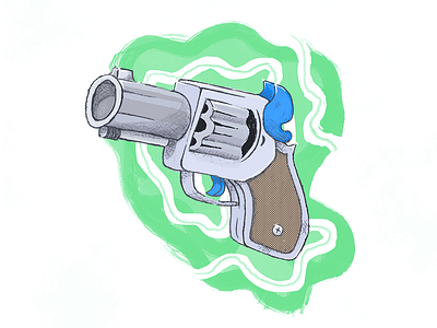 [Illustration - Style 03] Retro Gun army blue bullet drawing gun icon illustration kill murder retro sketching weapon