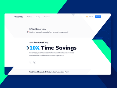 Traditional Banking (Vs) RazorpayX banking branding colours experience finance fintech fresh future icons inspirational logo mobile new pattern redesign ui ux website