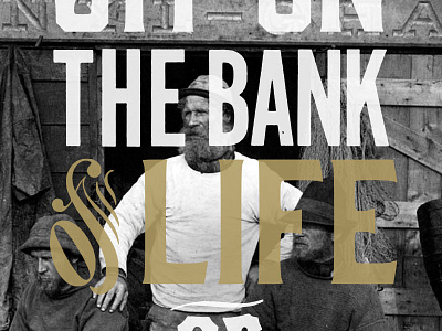 The Bank of Life beer black and white brewery brewing river river bank typography