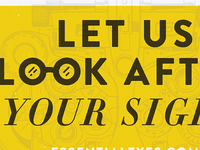 Optometrist Ad ad advertising eyecare eyes healthcare optometry phoropter typography yellow