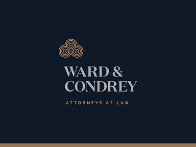 Ward & Condrey attorney bronze condrey identity law lawyer logo navy swirl ward