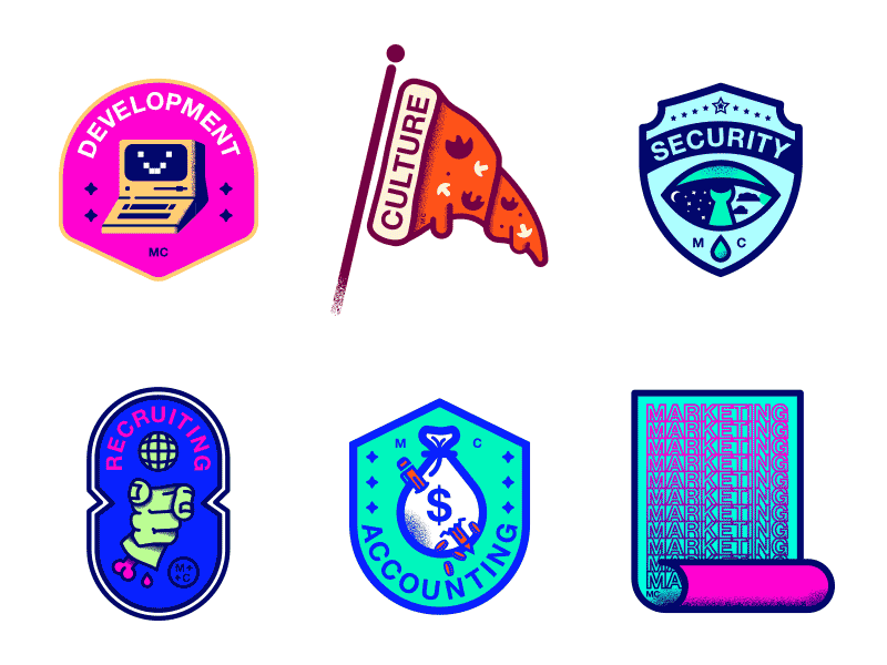 Department Badges 🆒 accounting badge badges billing hr laser eye logos mailchimp money pizza flag recruiting security