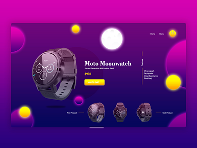 Moto Watch Concept Product Page design ui ui design ux watch web website