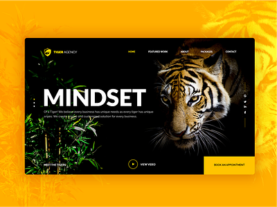 Tiger Agency Landing Page Concept agency agency branding agency website design orange tiger ui ui design ux web website yellow