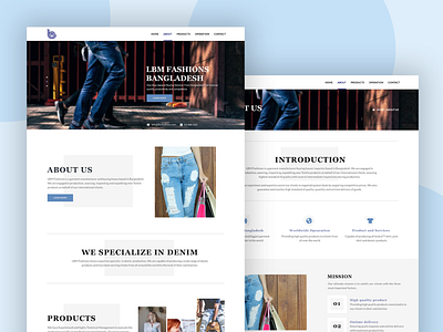 Corporate Website for LBM Fashions blue business website corporate website denim design fashion ui ui design ux web website