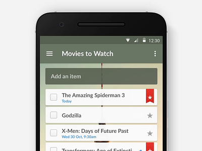 Wunderlist Material Interaction — 2014 android animated complete micro interaction new smooth star task transition