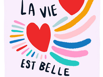 La vie est belle art color design digital graphic design illustration procreate