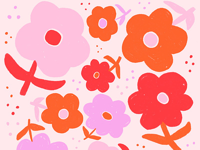 Flower power art color colorful design digital flower graphic design illustration pattern print procreate
