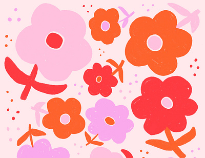 Flower power art color colorful design digital flower graphic design illustration pattern print procreate