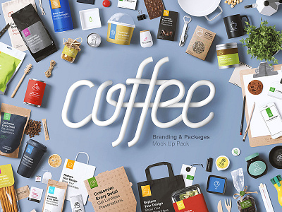 Coffee Branding And Packaging Mock Up Pack