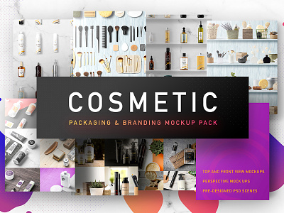 Cosmetic Packaging And Branding Mockup branding cosmetic front header hero mockup packaging perspective top