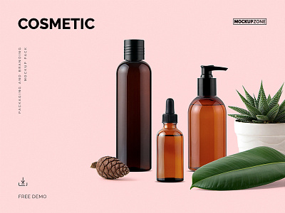 Free Demo Of Cosmetic Mockup Pack beauty bottle cosmetic demo dispenser download free mockup